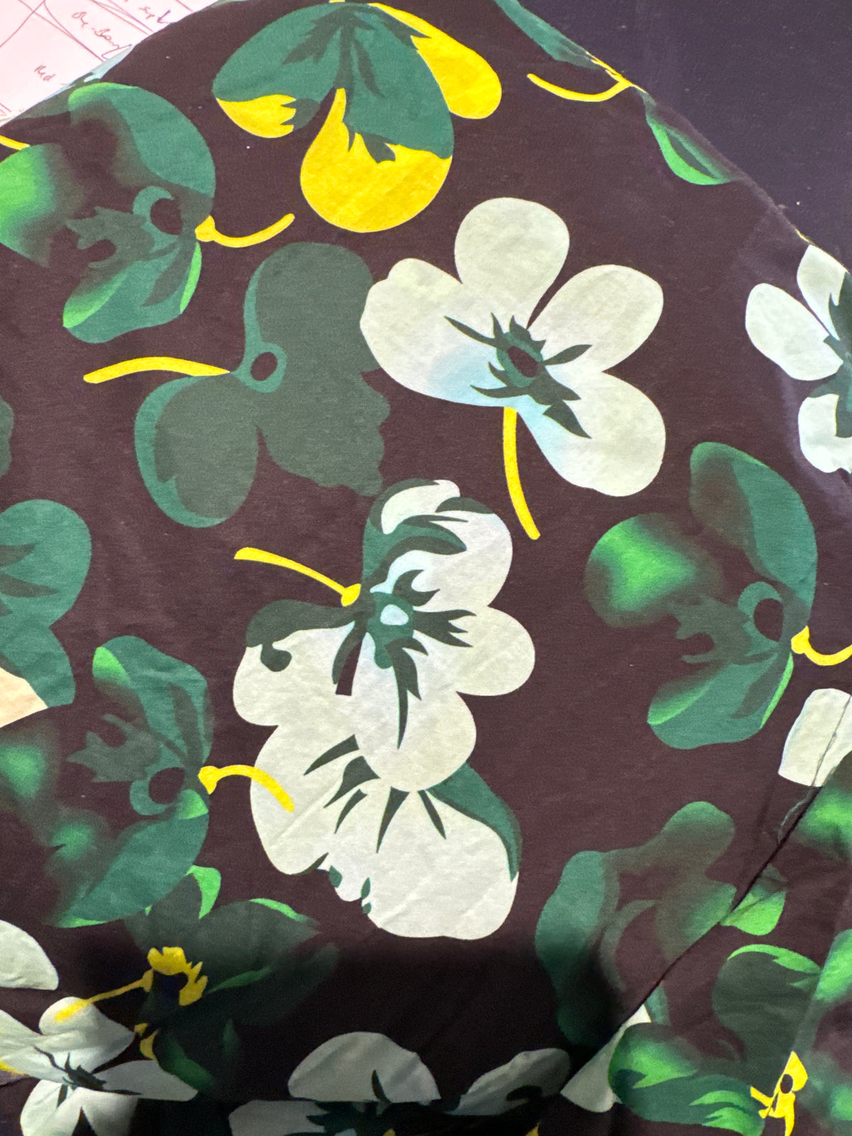 Peonies Green (97gsm fabric weight) - lightweight
