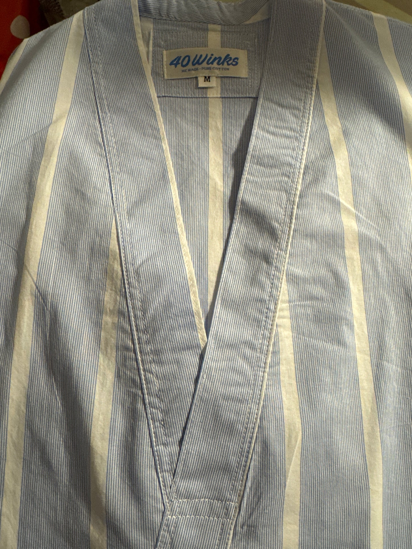 Narrow blue & white stripe (90gsm fabric weight) - lightweight