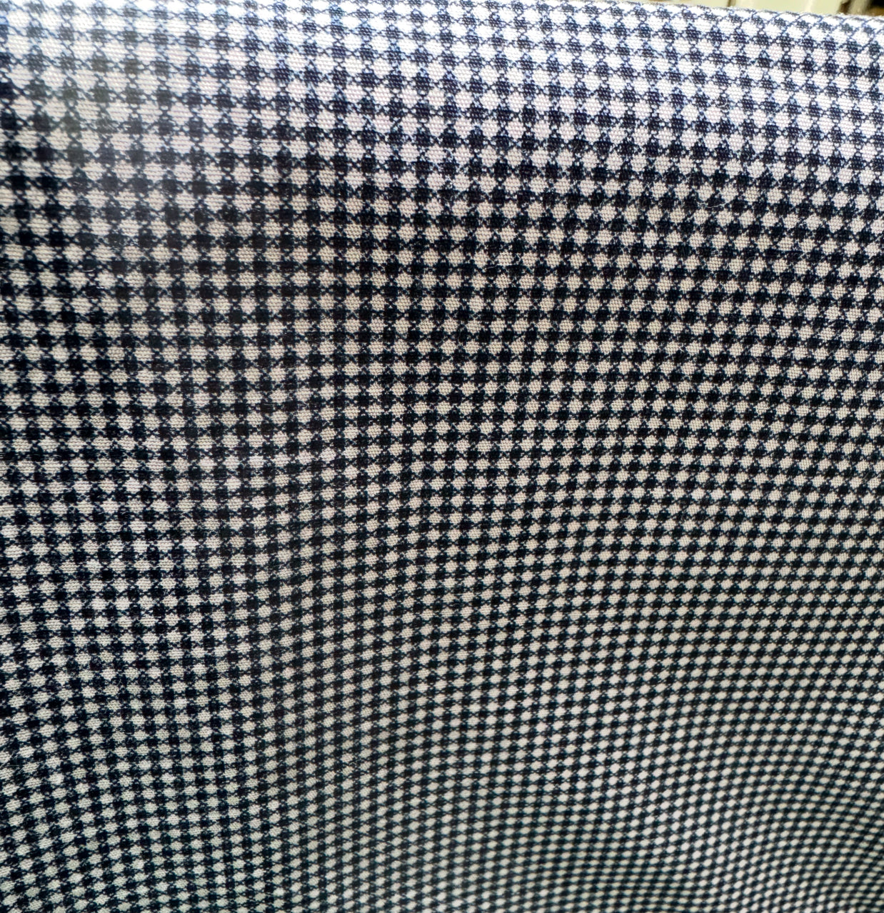 Navy tiny check on purple (135gsm)