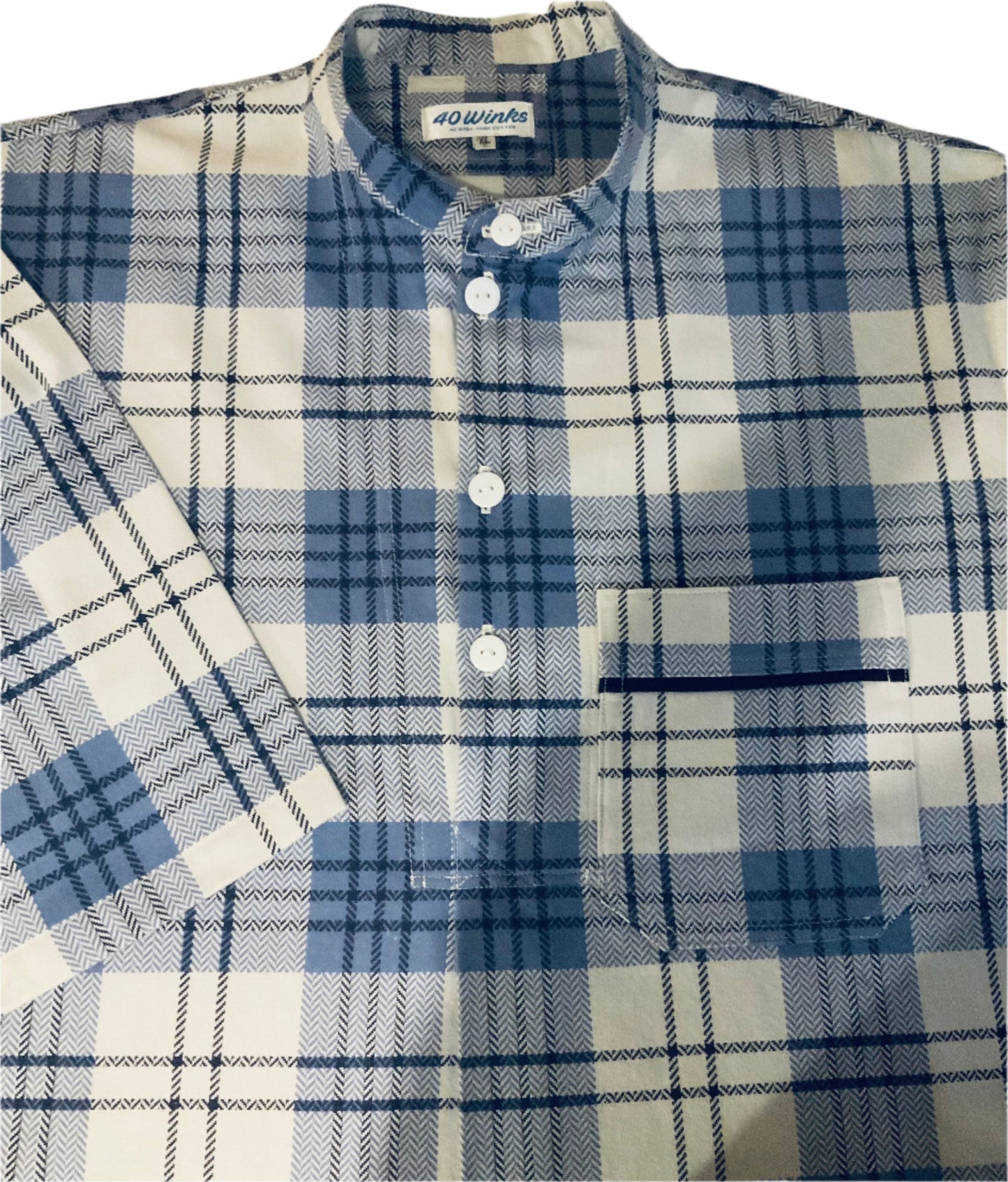 Cream base Blue Flannelette (160gsm)