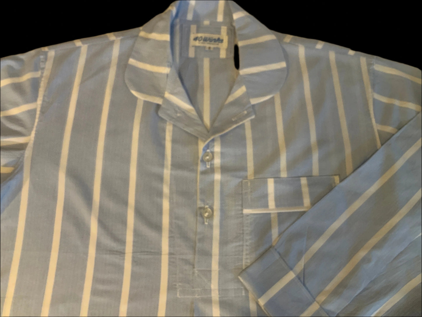 Narrow blue & white stripe (90gsm fabric weight) - lightweight