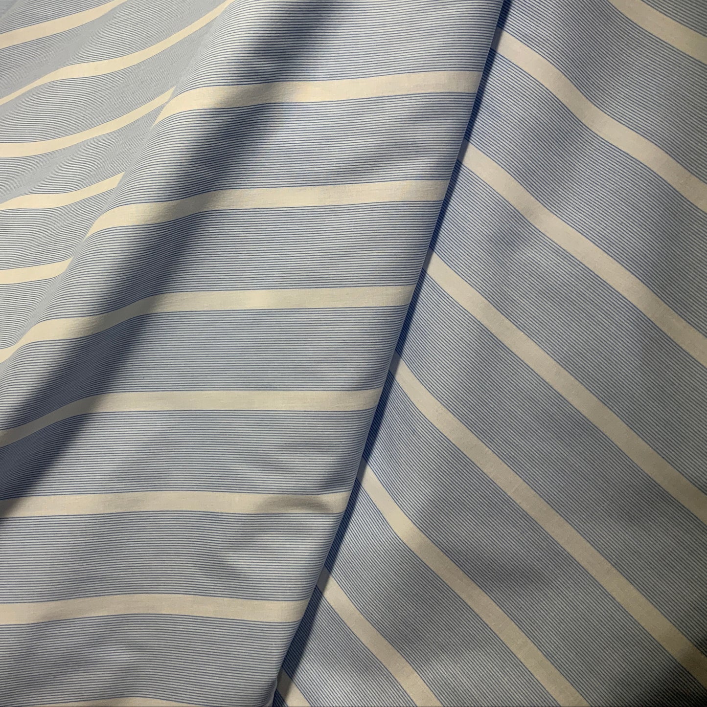 Narrow blue & white stripe (90gsm fabric weight) - lightweight