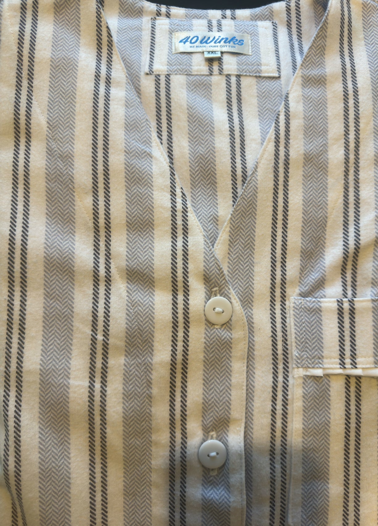 Classic White and Blue Flannelette