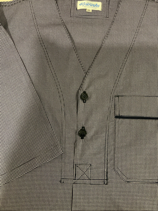 Navy tiny check on purple (135gsm)