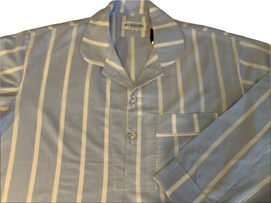 Narrow blue & white stripe (90gsm fabric weight) - lightweight